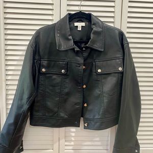 Black Faux leather Jacket